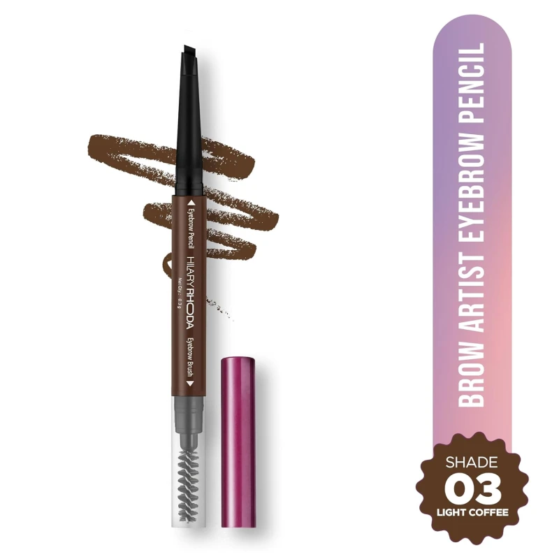 Hilary Rhoda Brow Artist Eyebrow Pencil Dual-Ended (Light Coffee - Shade 03) | Waterproof & Smudge-Proof Brow Definer | Natural Finish | Long-Lasting & Easy to Apply – 0.3g thumbnail 2